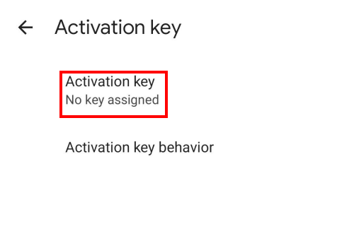 Tap where it says Activation key, No key assigned